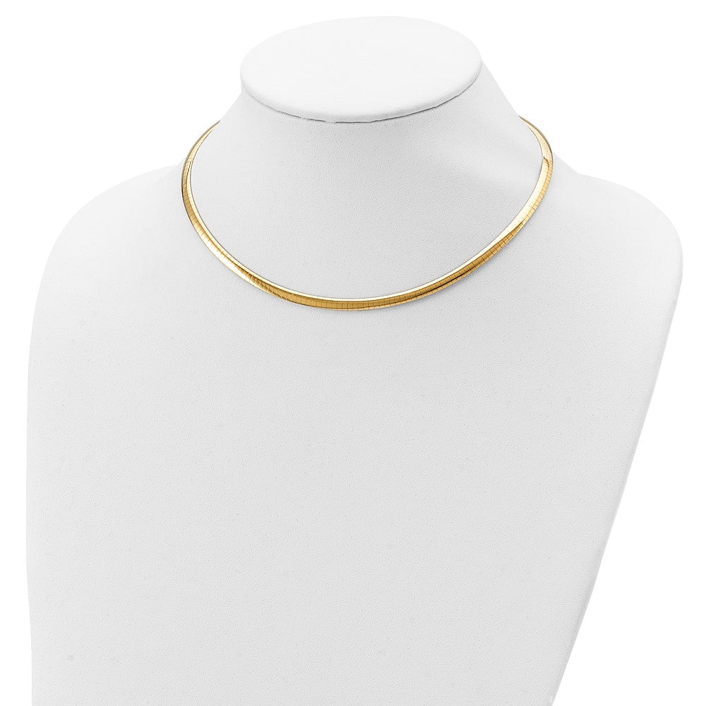 Sterling Silver Gold-Plated 4mm Reversible W/2In Ext Cubetto Chain Necklace