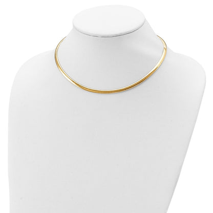 Sterling Silver Gold-Plated 4mm Reversible W/2In Ext Cubetto Chain Necklace
