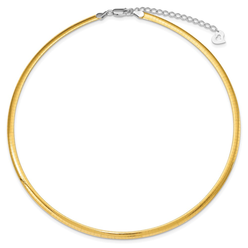 Sterling Silver Gold-Plated 4mm Reversible W/2In Ext Cubetto Chain Necklace