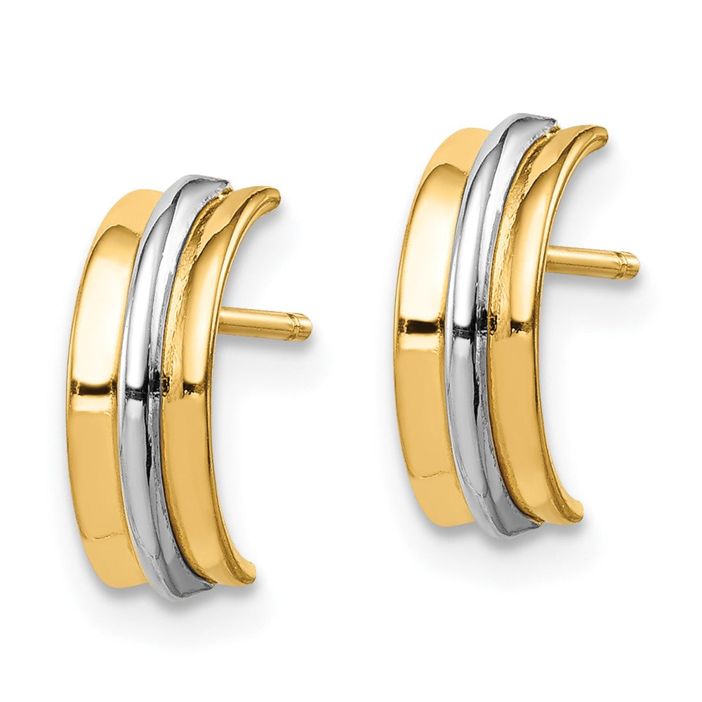 14K Yellow & Rhodium W/Rhodium Madi K Post Earrings