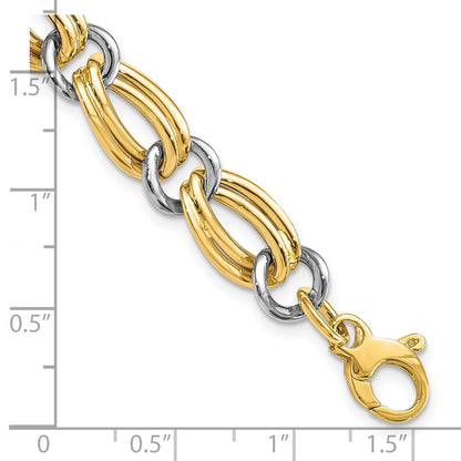 7.5 Inch 14K Two-Tone Polished Bracelet
