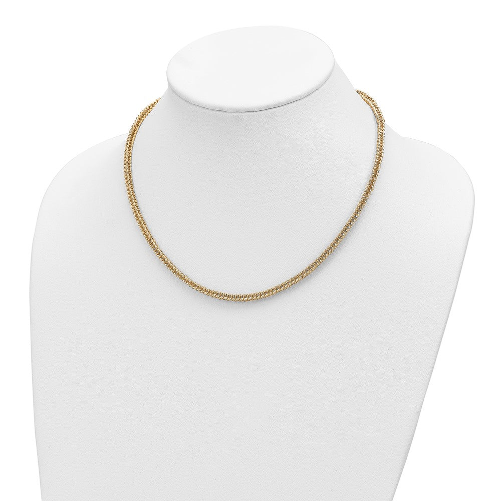 14K Yellow Gold Polished D/C Fancy Link Necklace
