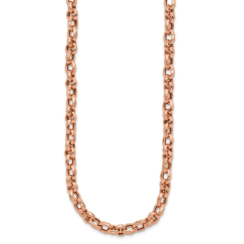 14K Rose Gold Polished Fancy Link Necklace