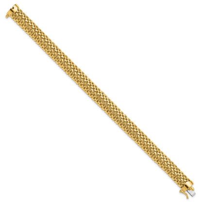 7.25 Inch 14K 7.25In 9.25mm Polished Mesh Bracelet