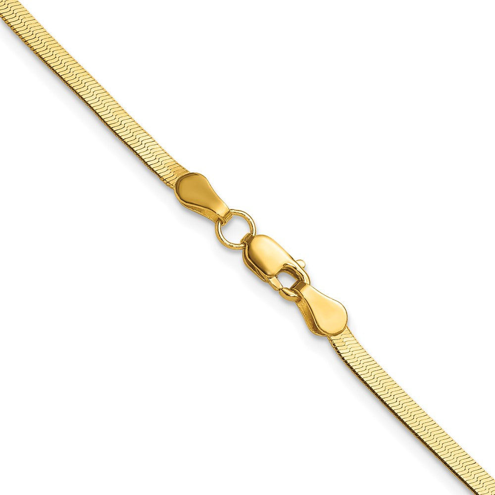 24 Inch 14K Yellow Gold 2.5mm Silky Herringbone Chain Necklace