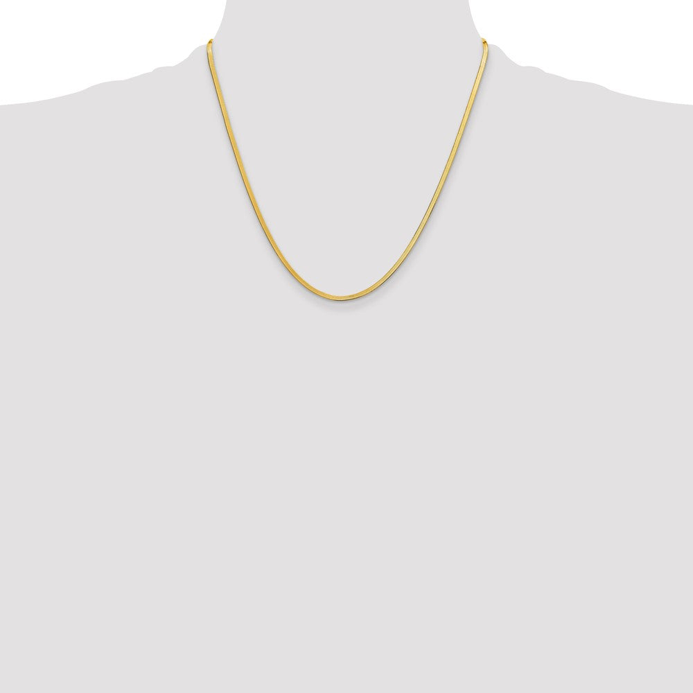 2 Inch 14K Yellow Gold 2.5mm Silky Herringbone Chain Necklace