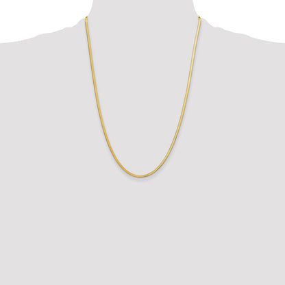 24 Inch 14K Yellow Gold 2.5mm Silky Herringbone Chain Necklace