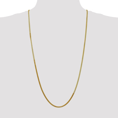 14K Yellow Gold 30 Inch 3mm Silky Herringbone With Lobster Clasp Chain Necklace