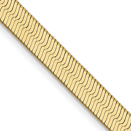 14K Yellow Gold 30 Inch 4mm Silky Herringbone With Lobster Clasp Chain Necklace