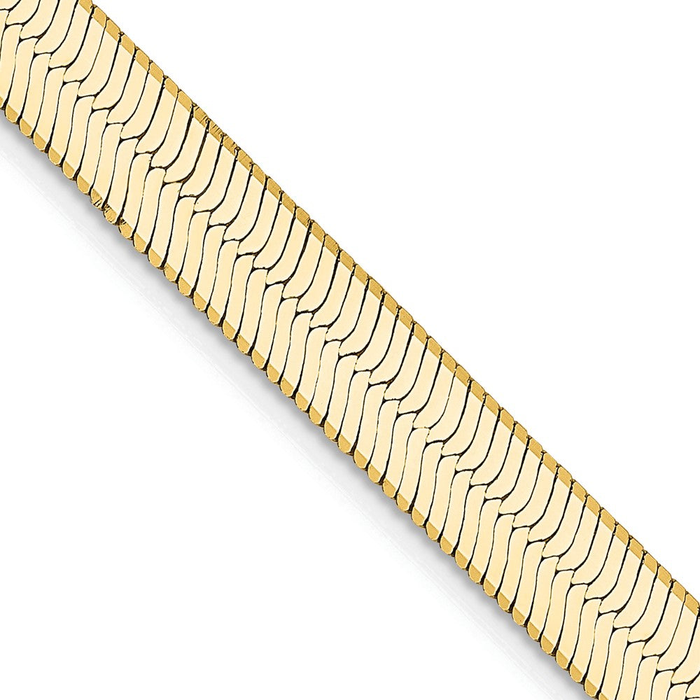 14K Yellow Gold 30 Inch 5.5mm Silky Herringbone With Lobster Clasp Chain Necklace