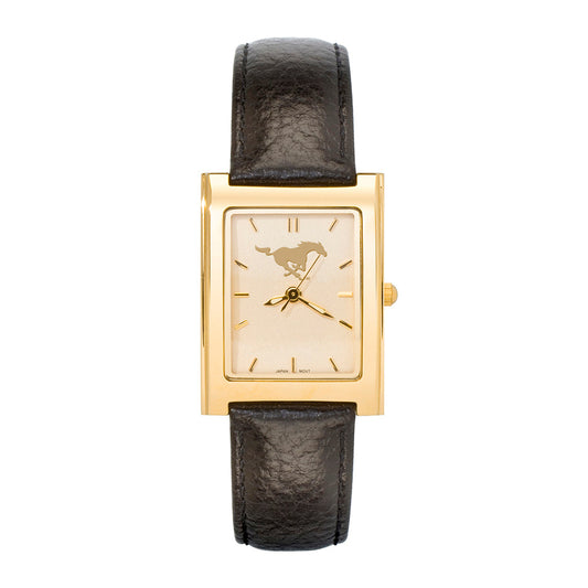 Non Metal So Methodist Univ Smu Lady'S Sq Dress Lea Watch