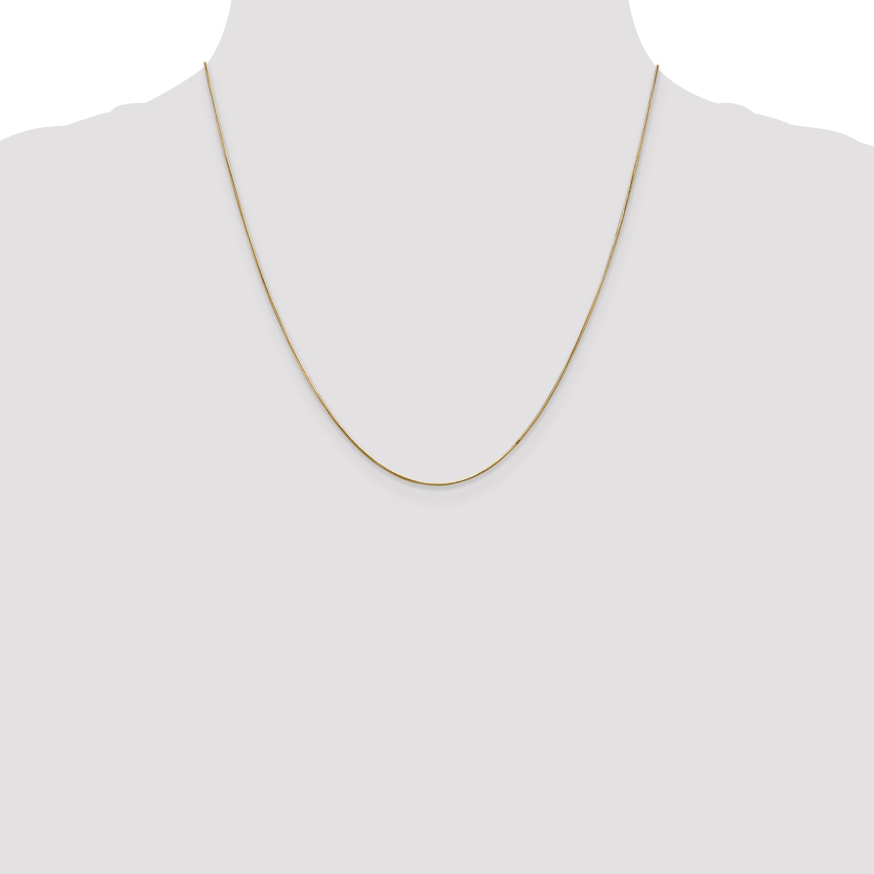 14K Yellow Gold .65mm Round Snake With Lobster Clasp Chain Necklace