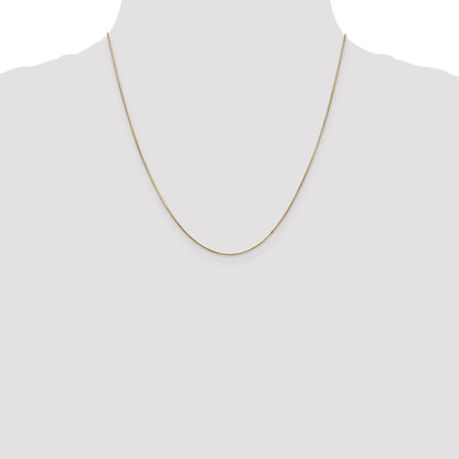 14K Yellow Gold .65mm Round Snake With Lobster Clasp Chain Necklace