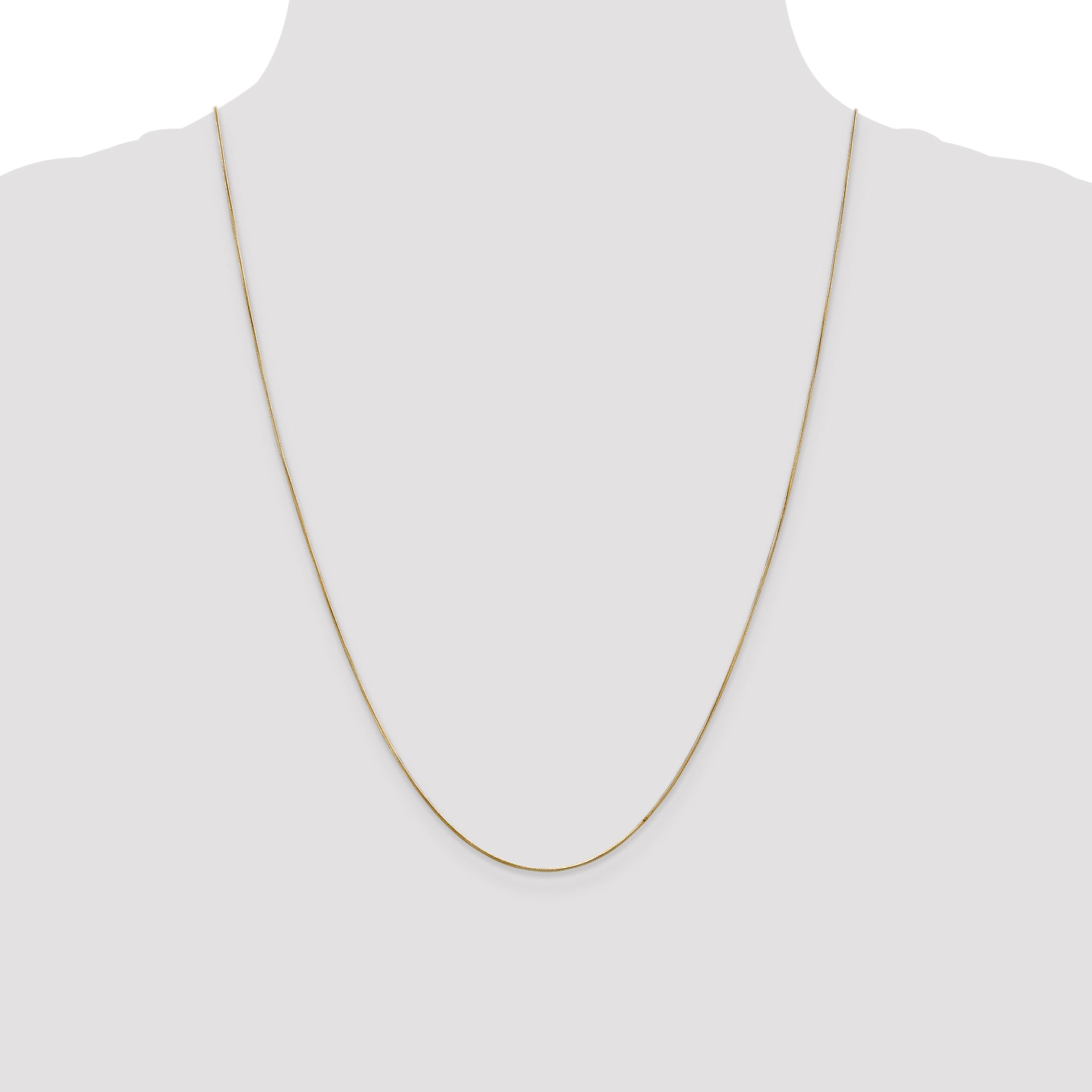 14K Yellow Gold .65mm Round Snake With Lobster Clasp Chain Necklace