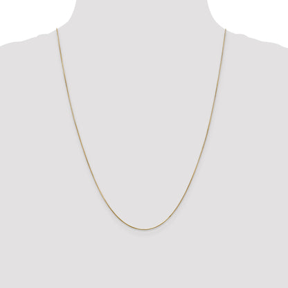 14K Yellow Gold .65mm Round Snake With Lobster Clasp Chain Necklace