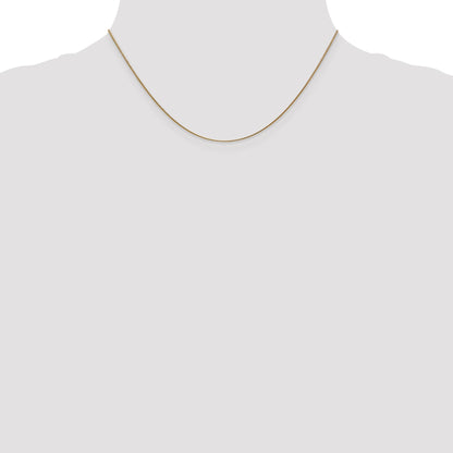 14K Yellow Gold .8mm Round Snake With Lobster Clasp Chain Necklace