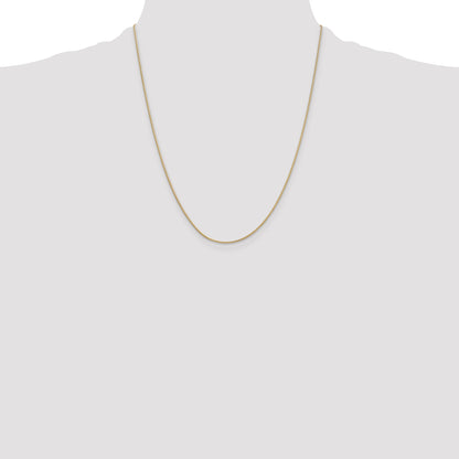 14K Yellow Gold 22 Inch .9mm Round Snake With Lobster Clasp Chain Necklace