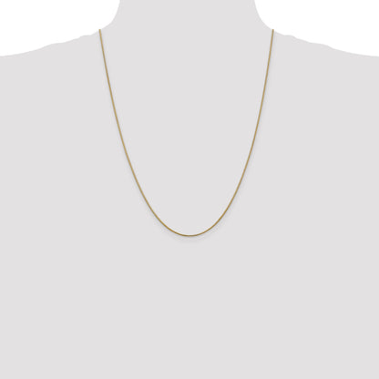 14K Yellow Gold 24 Inch 1.1mm Round Snake With Lobster Clasp Chain Necklace