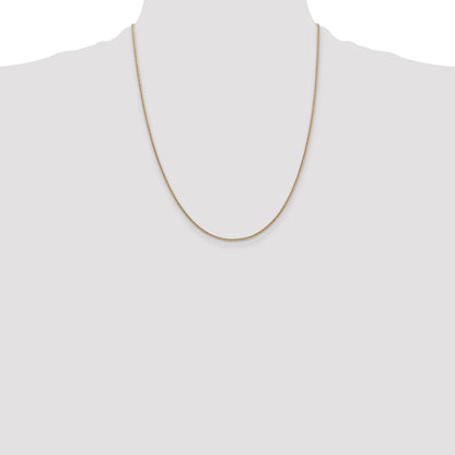 14K Yellow Gold 22 Inch 1.4mm Round Snake Lobster Clasp Chain Necklace