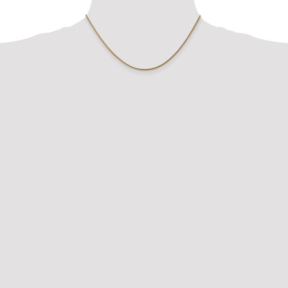 14K Yellow Gold 16 Inch 1.6mm Round Snake Lobster Clasp Chain Necklace