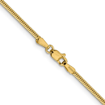 14K Yellow Gold 30 Inch 1.85mm Round Snake Lobster Clasp Chain Necklace
