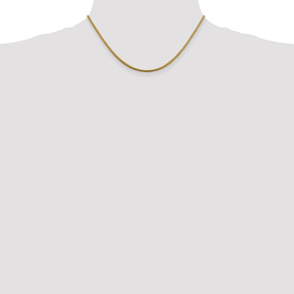 14K Yellow Gold 16 Inch 1.85mm Round Snake Lobster Clasp Chain Necklace