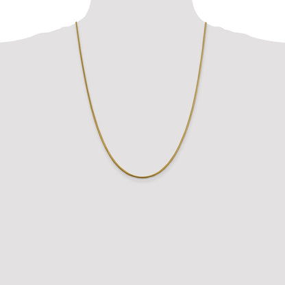 14K Yellow Gold 24 Inch 1.85mm Round Snake Lobster Clasp Chain Necklace