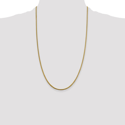 14K Yellow Gold 26 Inch 1.85mm Round Snake Lobster Clasp Chain Necklace