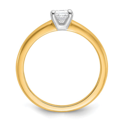 14k Two-tone 1/2 Ct. Certified Lab Grown Diamond VS/SI+ G+ Princess Solitare Engagement Ring