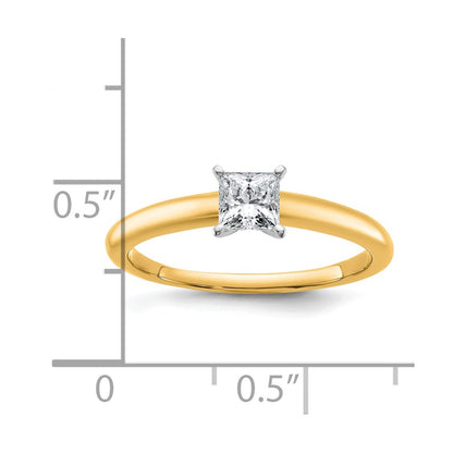 14k Two-tone 1/2 Ct. Lab Grown Diamond VS/SI+ G+ Princess Solitare Engagement Ring