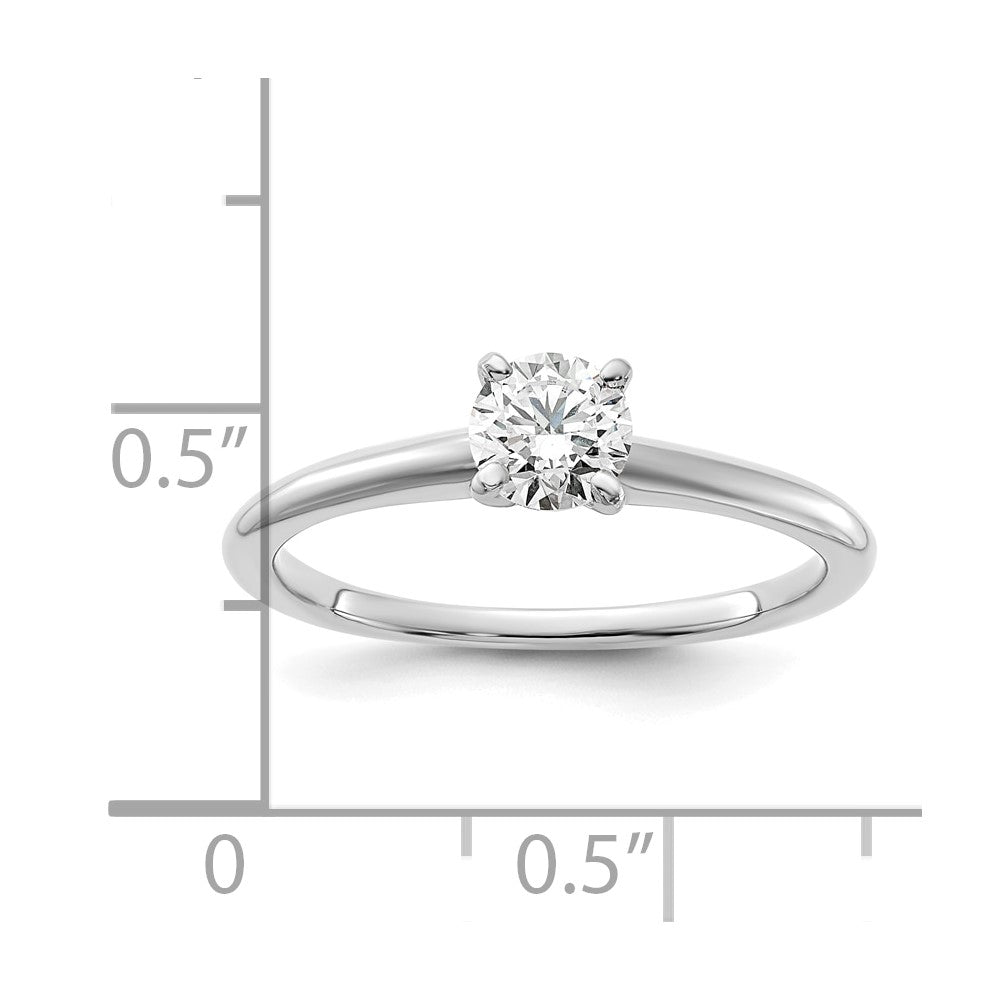 14k White Gold 1/2 Ct. Lab Grown Diamond VS+ F+ Round Solitaire Engagement Ring