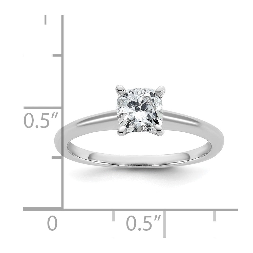 14k White Gold 3/4 Ct. Lab Grown Diamond VS/SI+ G+ Cushion Solitare Engagement Ring