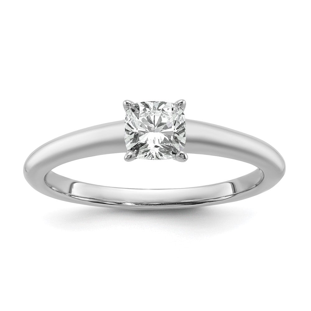 14k White Gold 3/4 Ct. Lab Grown Diamond VS/SI+ G+ Cushion Solitare Engagement Ring