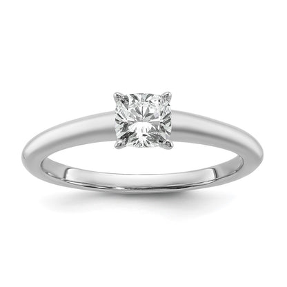 14k White Gold 3/4 Ct. Lab Grown Diamond VS/SI+ G+ Cushion Solitare Engagement Ring