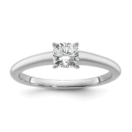 14k White Gold 3/4 Ct. Lab Grown Diamond VS/SI+ G+ Cushion Solitare Engagement Ring