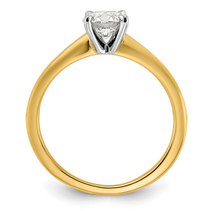 14k Two-tone 3/4 Ct. Lab Grown Diamond VS+ F+ Round Solitaire Engagement Ring