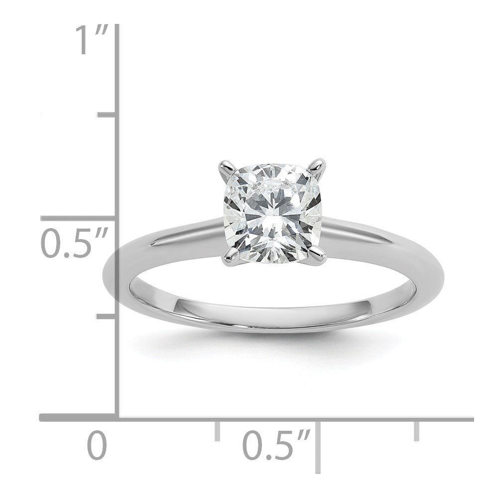 14k White Gold 1 Ct. Lab Grown Diamond VS/SI+ G+ Cushion Solitare Engagement Ring