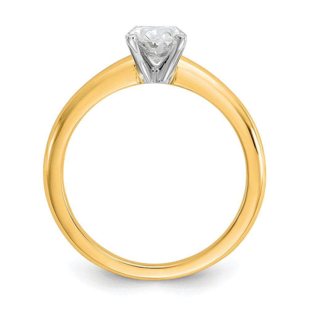14k Two-tone 1 Ct. Certified Lab Grown Diamond VS/SI+ G+ Oval Solitare Engagement Ring