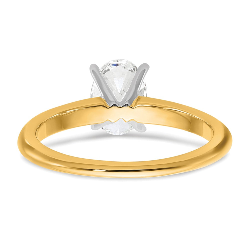 14k Two-tone 1 Ct. Certified Lab Grown Diamond VS/SI+ G+ Oval Solitare Engagement Ring