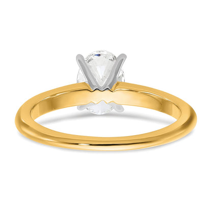 14k Two-tone 1 Ct. Certified Lab Grown Diamond VS/SI+ G+ Oval Solitare Engagement Ring