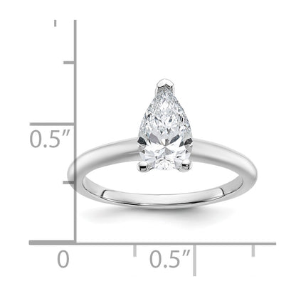 14k White Gold 1 Ct. Certified Lab Grown Diamond VS/SI+ G+ Pear Solitare Engagement Ring
