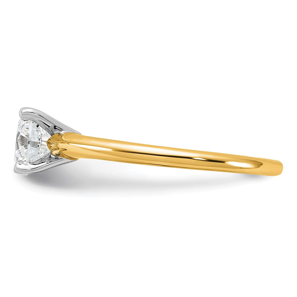 14k Two-tone 1 Ct. Lab Grown Diamond VS/SI+ G+ Round Solitaire Engagement Ring