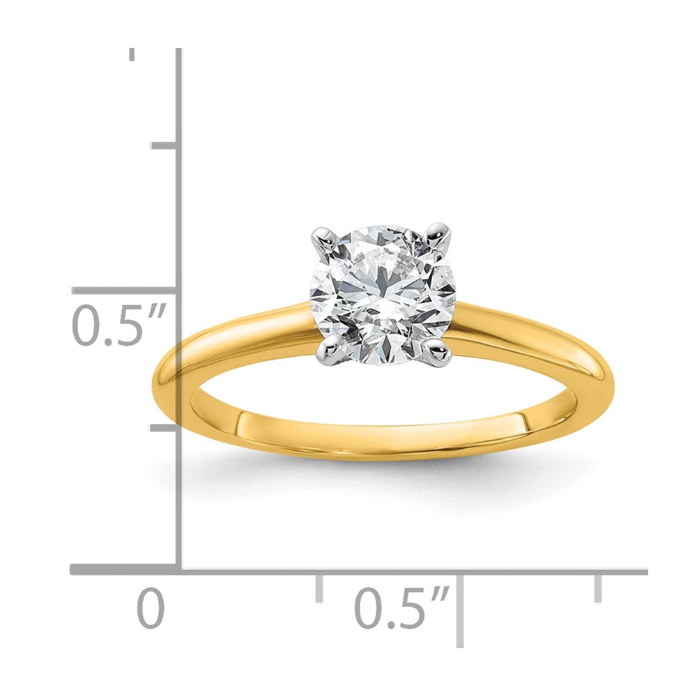 14k Two-tone 1 Ct. Lab Grown Diamond VS/SI+ G+ Round Solitaire Engagement Ring