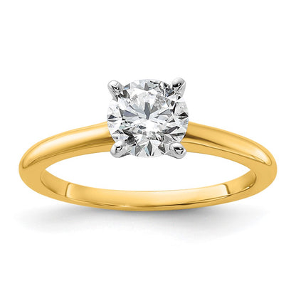 14k Two-Tone 1ct VS/SI+ G+ Lab Grown Heart Diamond Solitaire Ring
