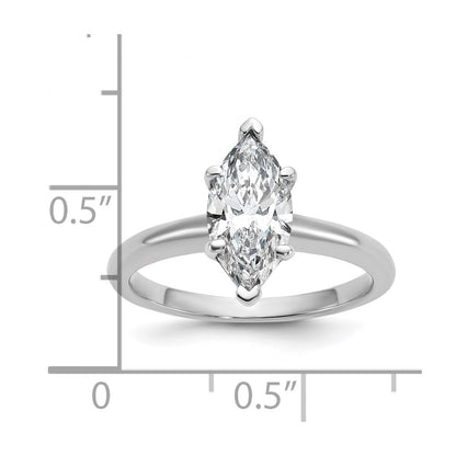 14k White Gold 1 1/2 Ct. Lab Grown Diamond VS/SI+ G+ Marquise Solitare Engagement Ring