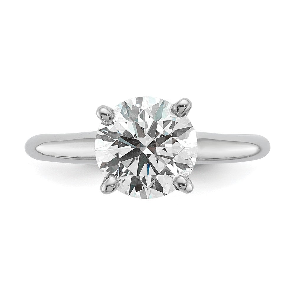 14k White Gold 2 Ct. Certified Complete Lab Grown Diamond VS/SI+ G+ Round Solitaire Engagement Ring