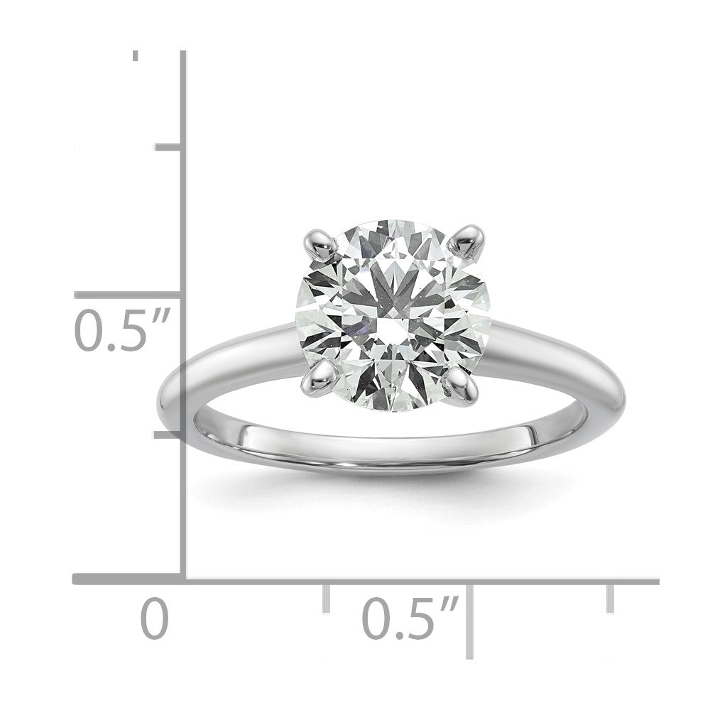 14k White Gold 2 Ct. Certified Complete Lab Grown Diamond VS/SI+ G+ Round Solitaire Engagement Ring