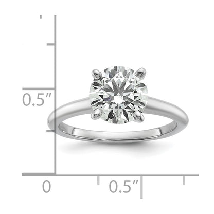 14k White Gold 2 Ct. Certified Complete Lab Grown Diamond VS/SI+ G+ Round Solitaire Engagement Ring