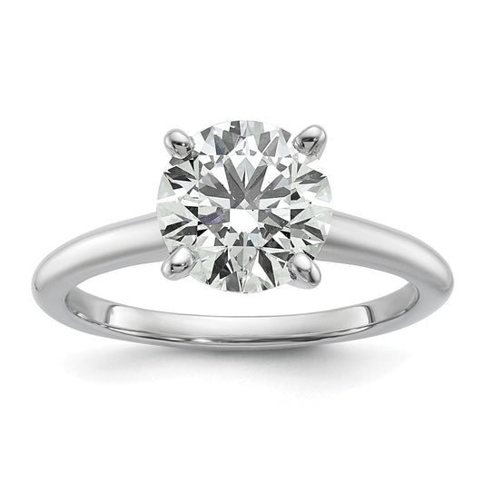 14k White Gold 2 Ct. Certified Complete Lab Grown Diamond VS/SI+ G+ Round Solitaire Engagement Ring