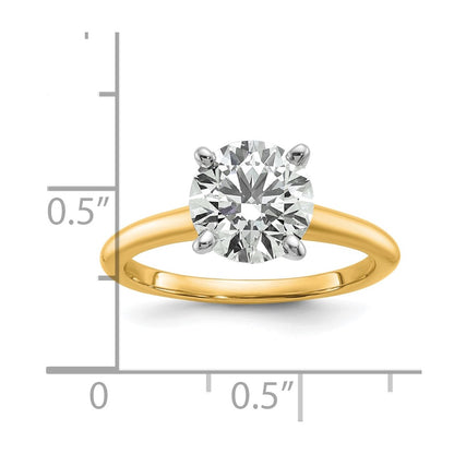 14k Two-tone 2 Ct. Lab Grown Diamond VS/SI+ G+ Round Solitaire Engagement Ring